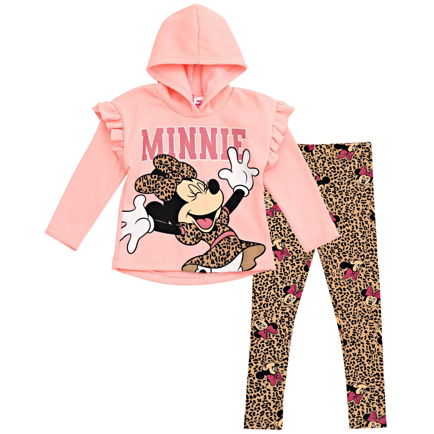 Disney Minnie Mouse Mickey Mouse Pullover Fleece Hoodie and Leggings Outfit Set Infant to Big Kid Sizes (12 Months - 14-16)