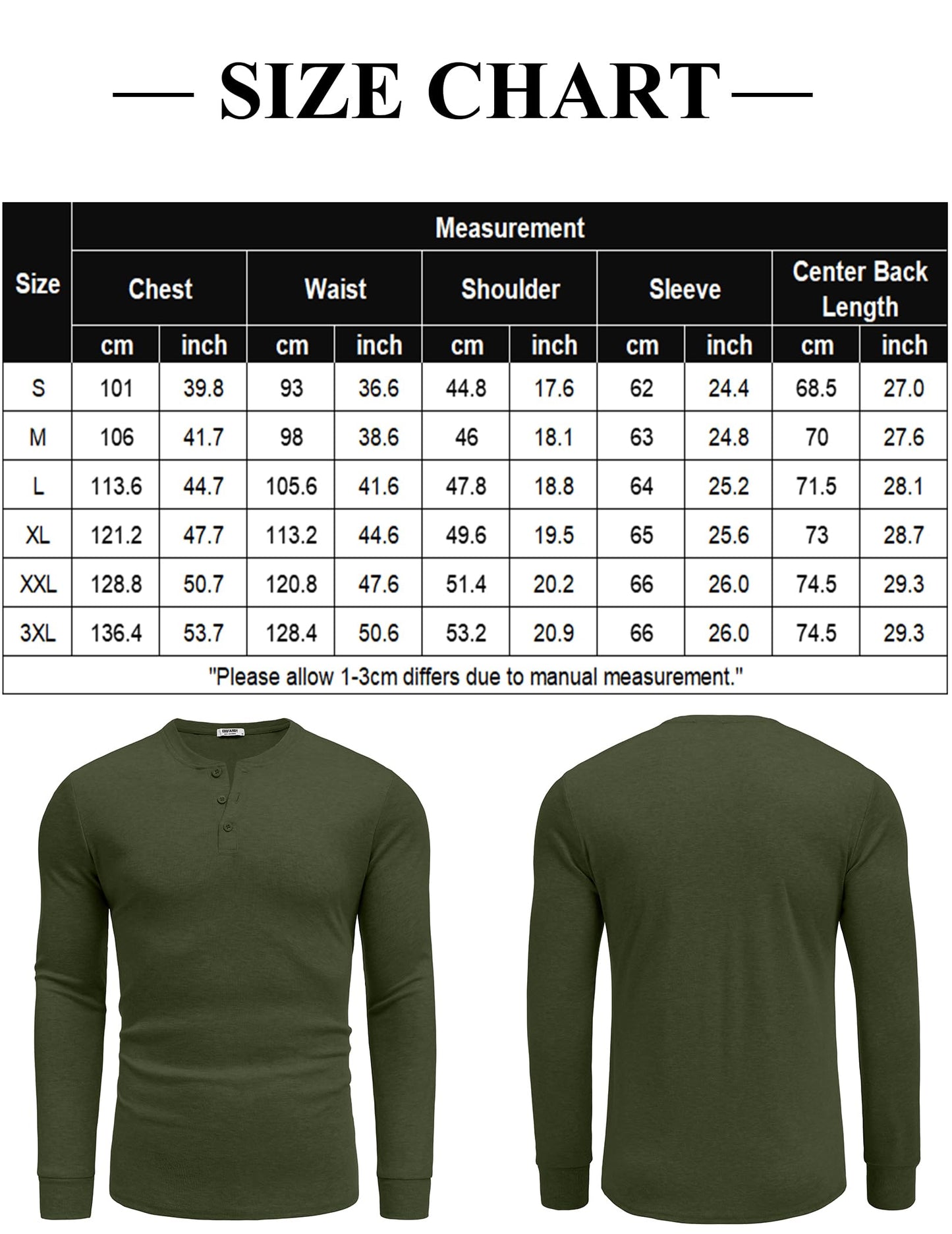 COOFANDY Men's Henley Shirts Long Sleeve Button T-Shirt Lightweight Fashion Casual Pullover Shirt