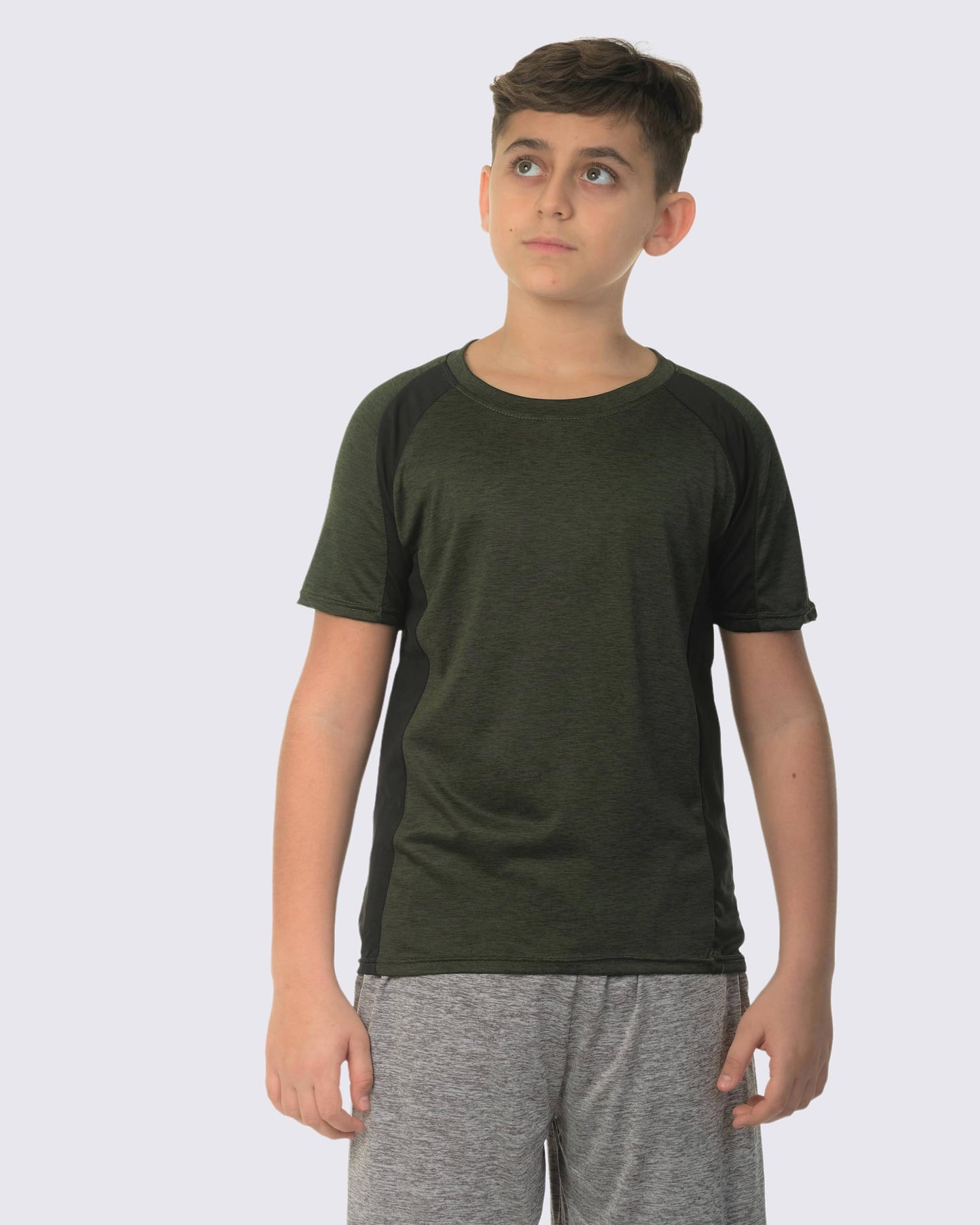 Real Essentials 5 Pack: Youth Dry-Fit Wicking Active Athletic Performance Short Sleeve T-Shirt Boys & Girls Shirts