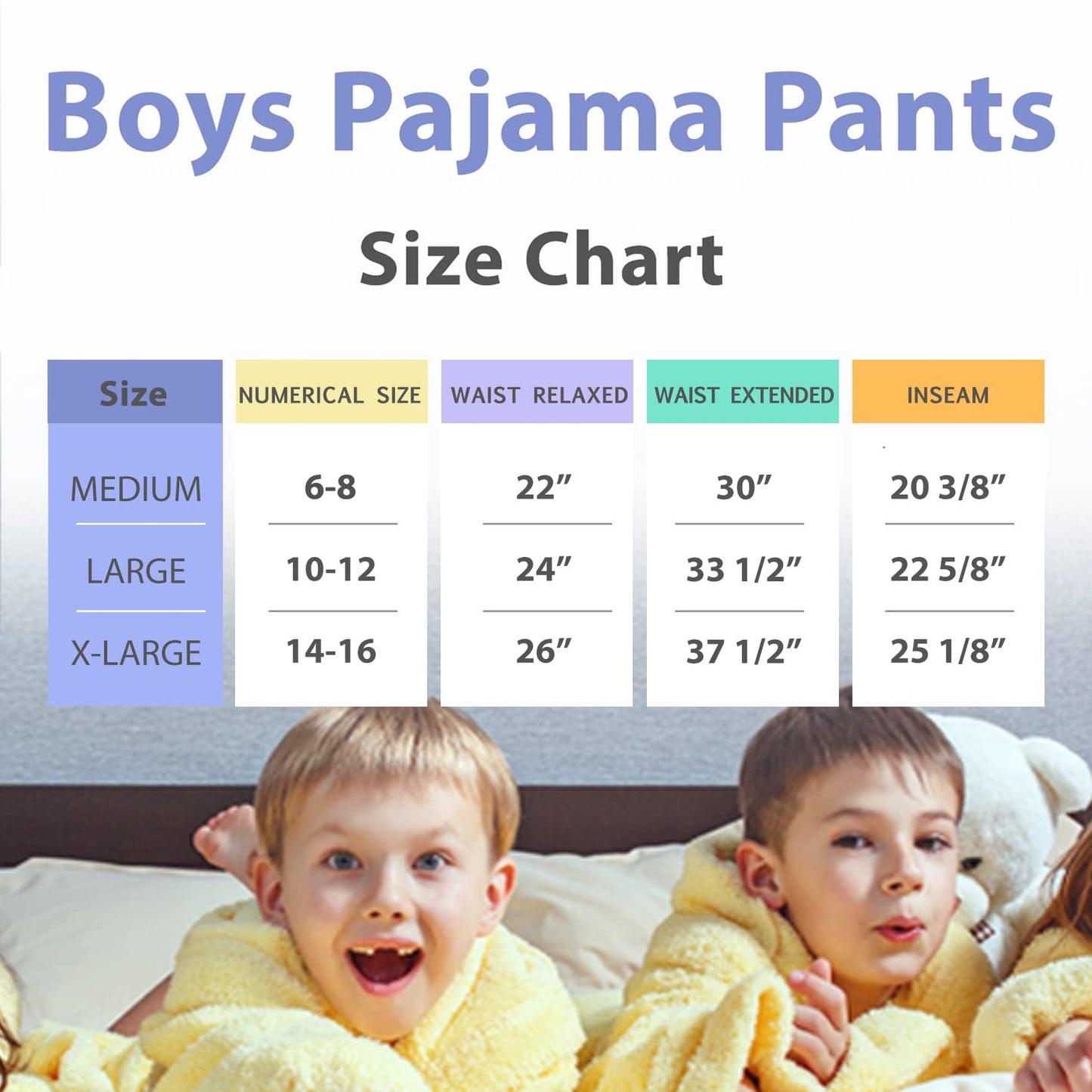 Mad Dog Concepts 3-Pack Boys Pajama Pants - Soft Micro Fleece PJ Bottoms for Kids, Printed Plaid Design - Boy's Sleepwear