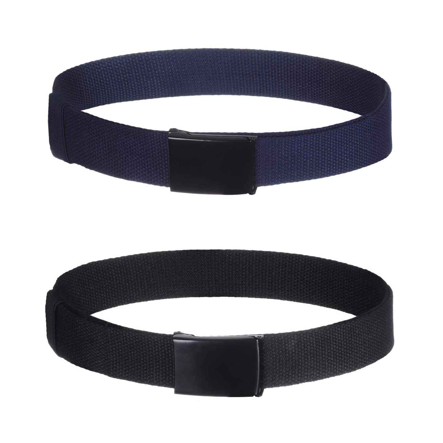 AWAYTR Boys Canvas Web Belts - 2PCS School Uniform Cotton Strap Belt Adjustable in Four Sizes Suitable for Girls