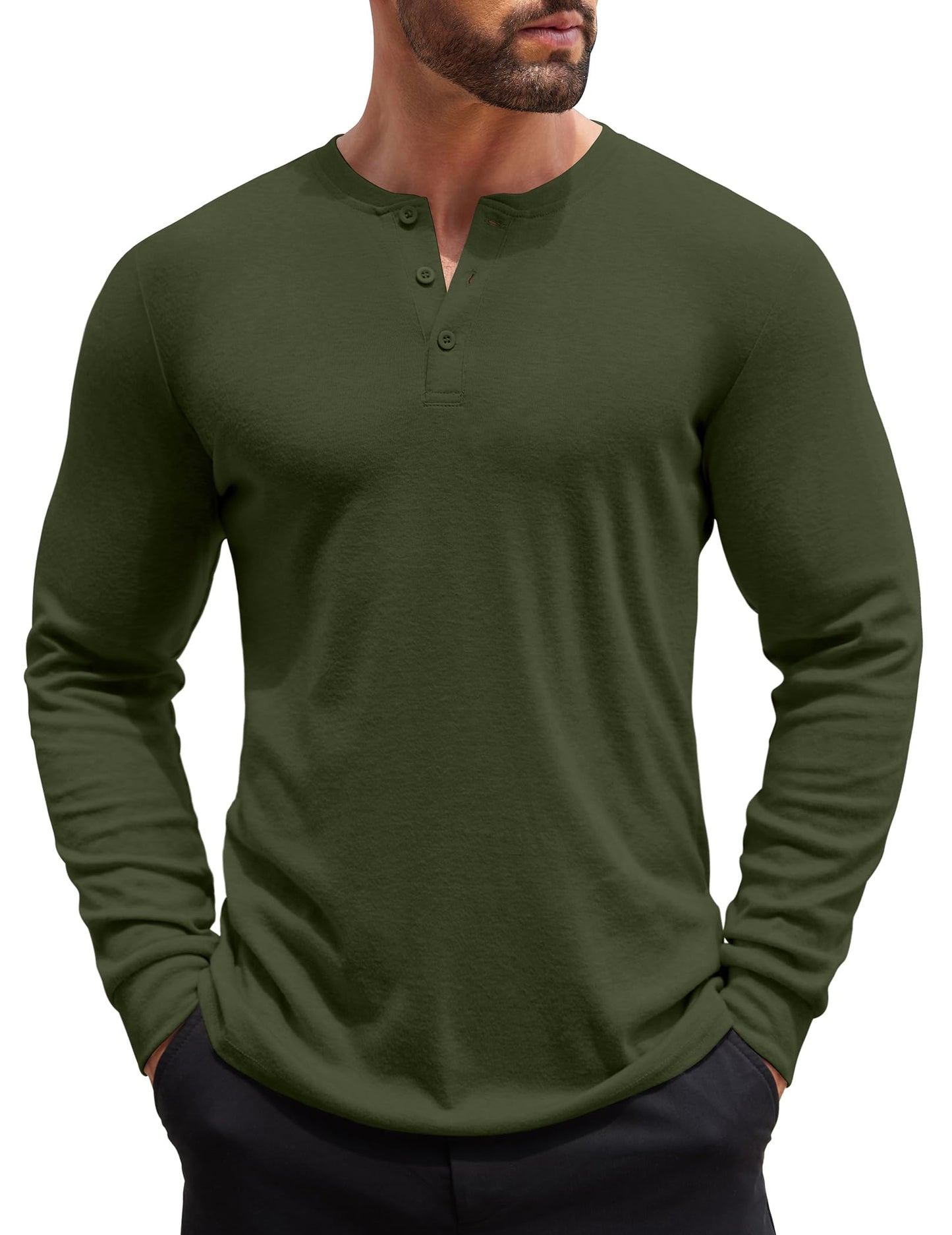 COOFANDY Men's Henley Shirts Long Sleeve Button T-Shirt Lightweight Fashion Casual Pullover Shirt