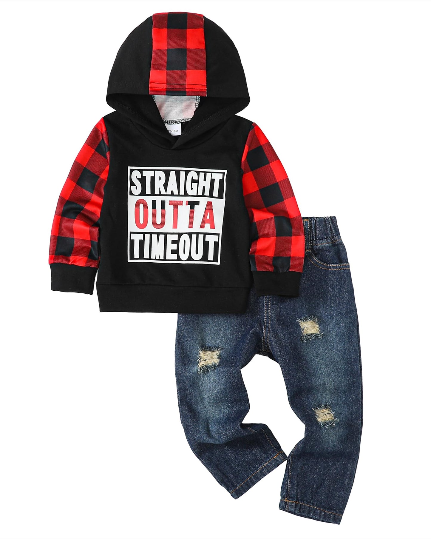 Toddler Boy Clothes Baby Boy Outfit Letter Prints Hoodies Top Ripped Jeans Cute Boys Clothing Set Fall Winter