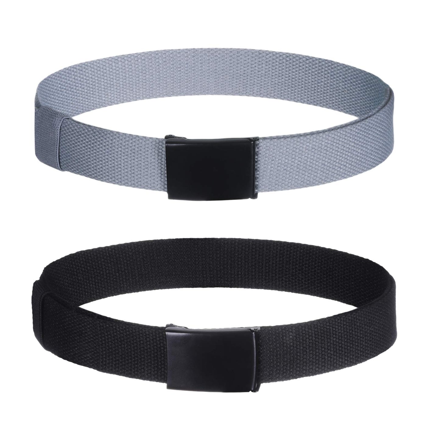 AWAYTR Boys Canvas Web Belts - 2PCS School Uniform Cotton Strap Belt Adjustable in Four Sizes Suitable for Girls