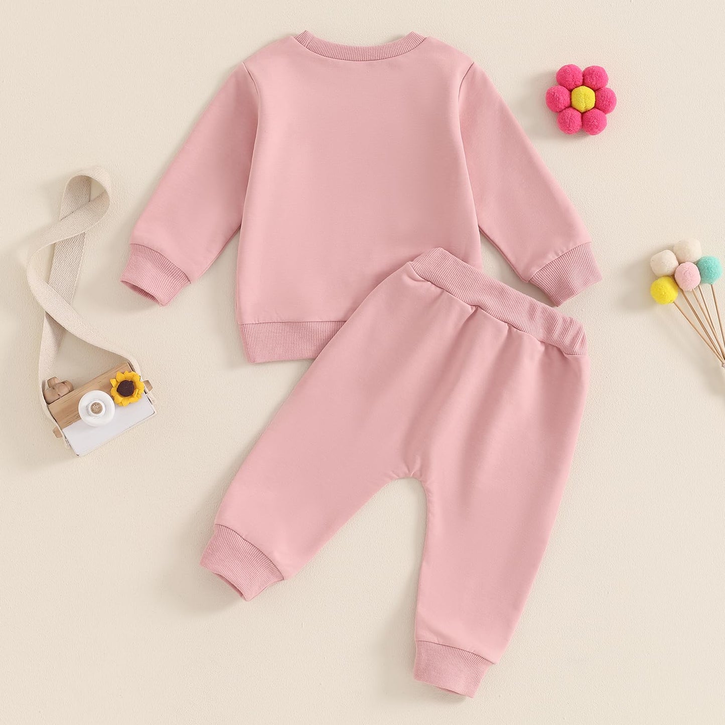 Toddler Baby Girl Fall Winter Outfit Letter Print Long Sleeve Sweatshirts and Stretch Pants Infant Girl Clothes