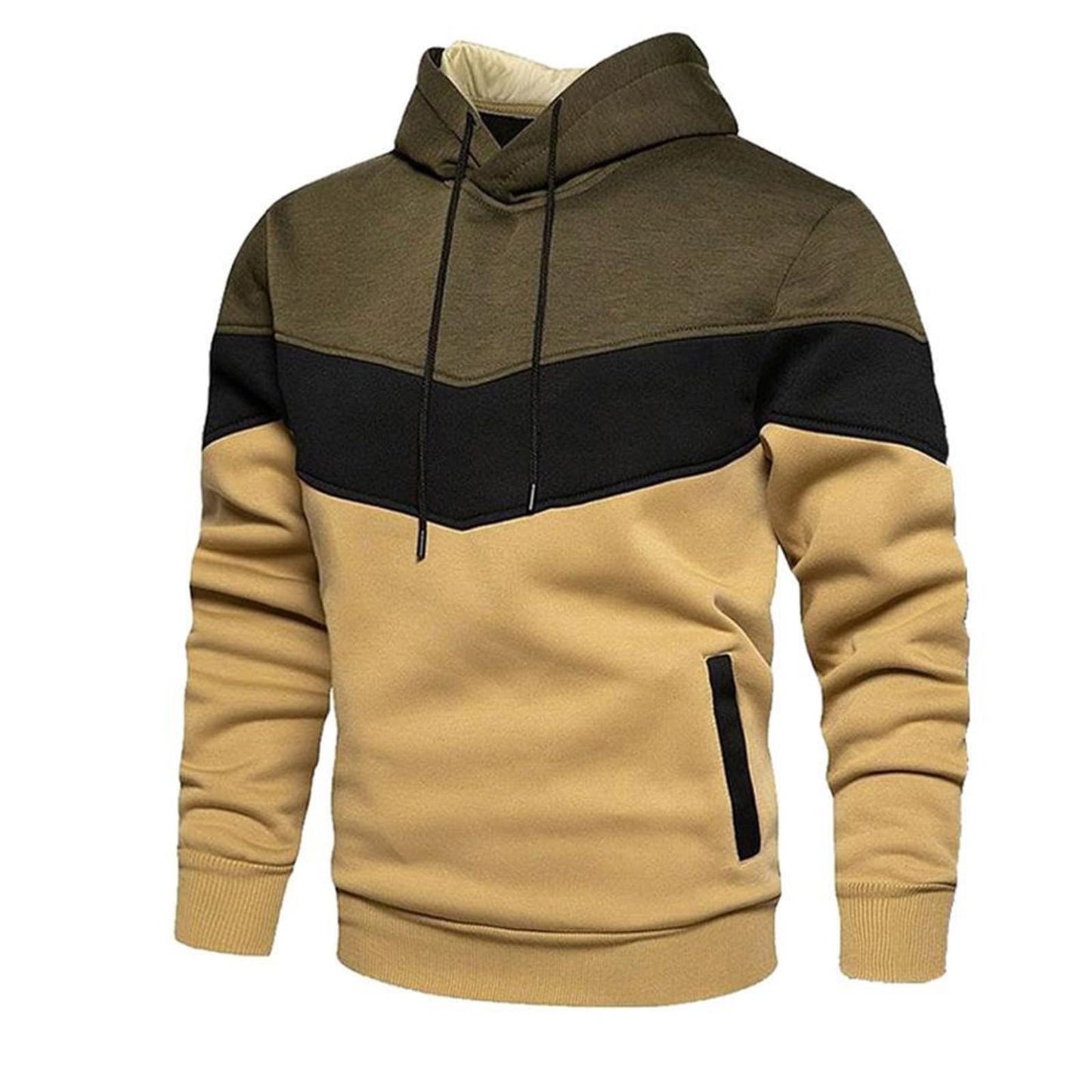 Mens Sweatshirts Trendy Color Block Hoodies Teen Boys Running Workout Pullover 2024 Fall Casual Clothing Fleece Lined