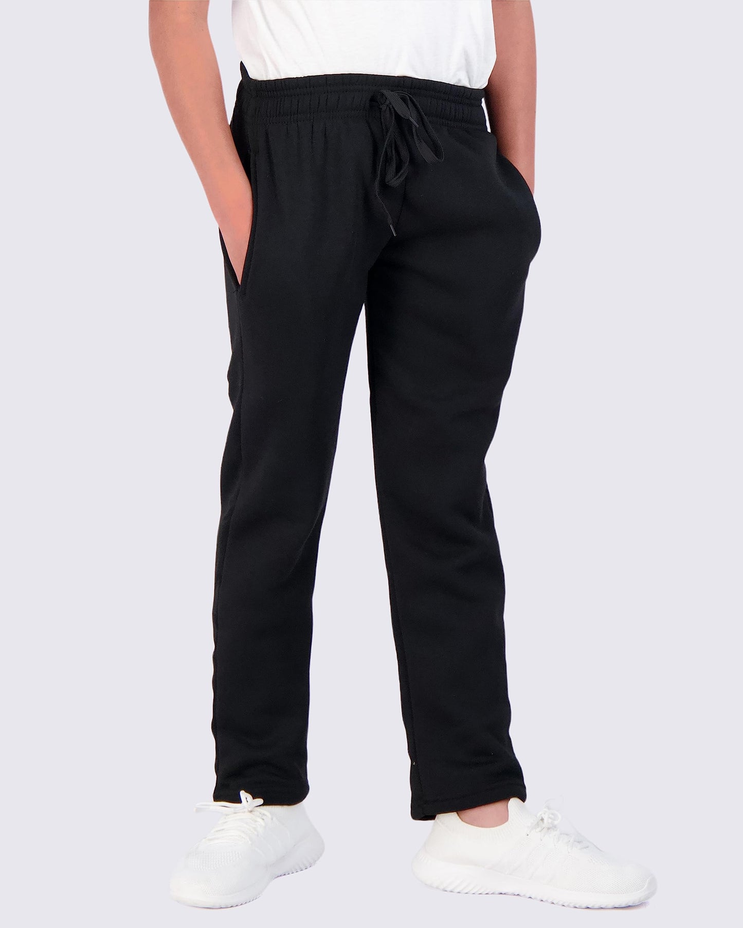 Real Essentials 3 Pack: Boys' Tech Fleece Open Bottom Sweatpants with Pockets