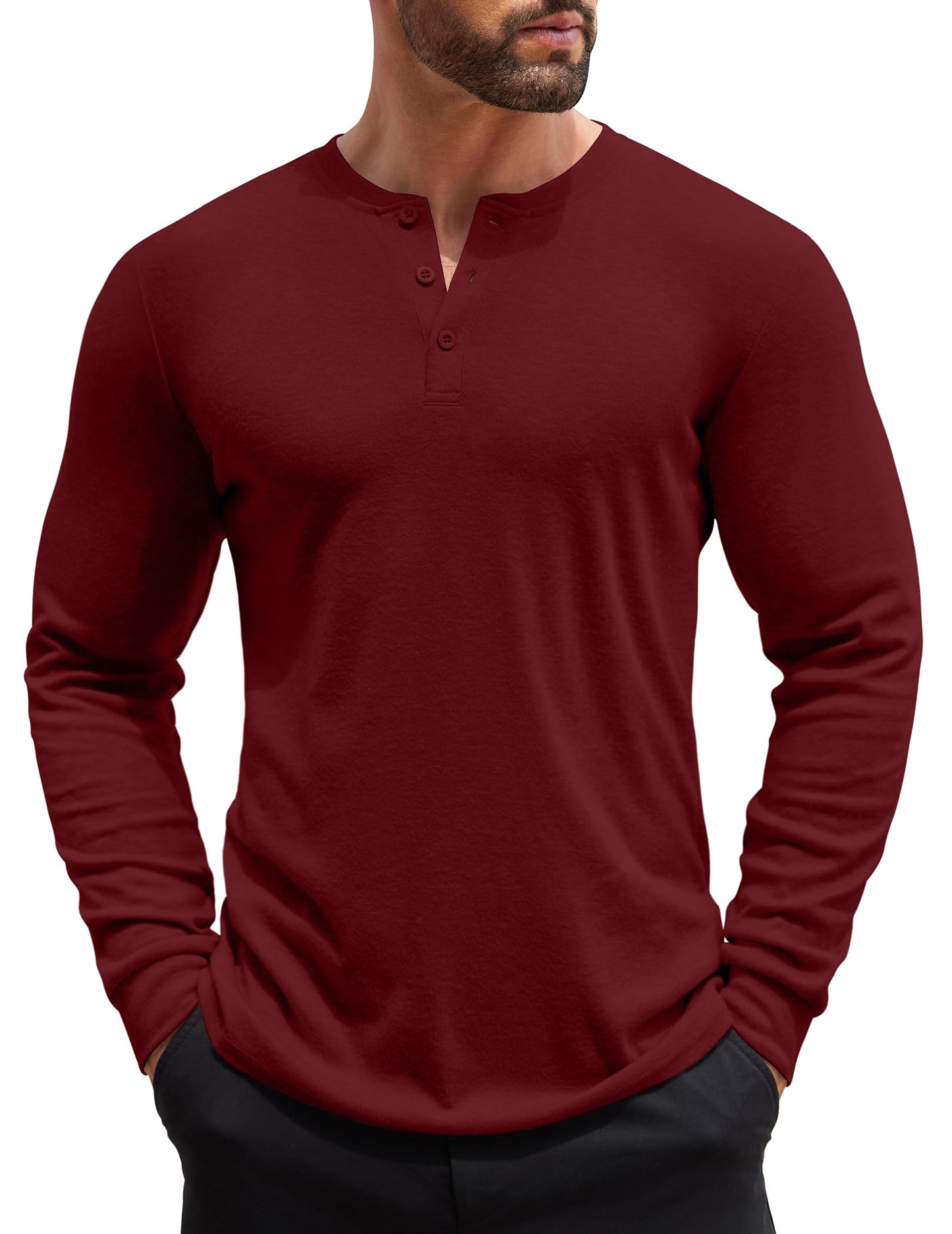 COOFANDY Men's Henley Shirts Long Sleeve Button T-Shirt Lightweight Fashion Casual Pullover Shirt