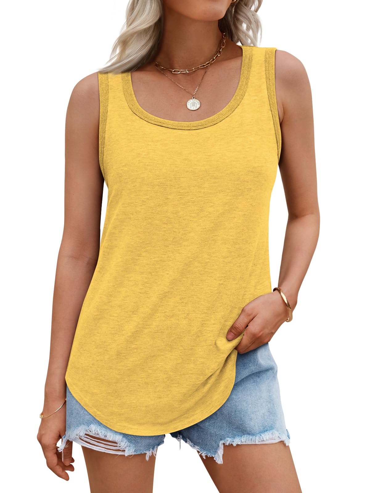 AUTOMET Womens Loose Fit Casual Flowy Tank Tops Square Neck Trendy Sleeveless Summer Tops Clothes Outfits 2025