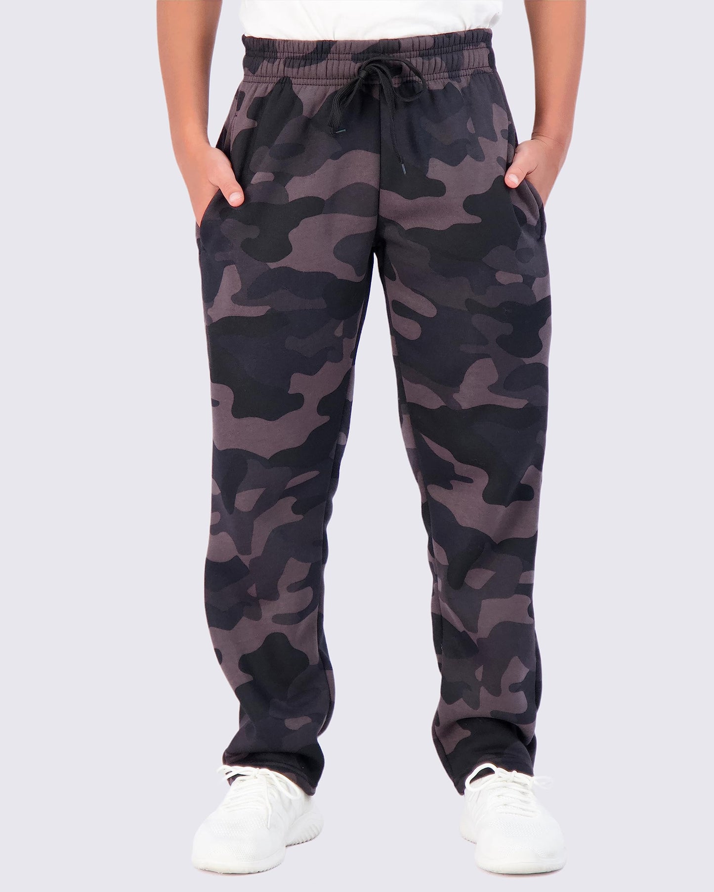 Real Essentials 3 Pack: Boys' Tech Fleece Open Bottom Sweatpants with Pockets