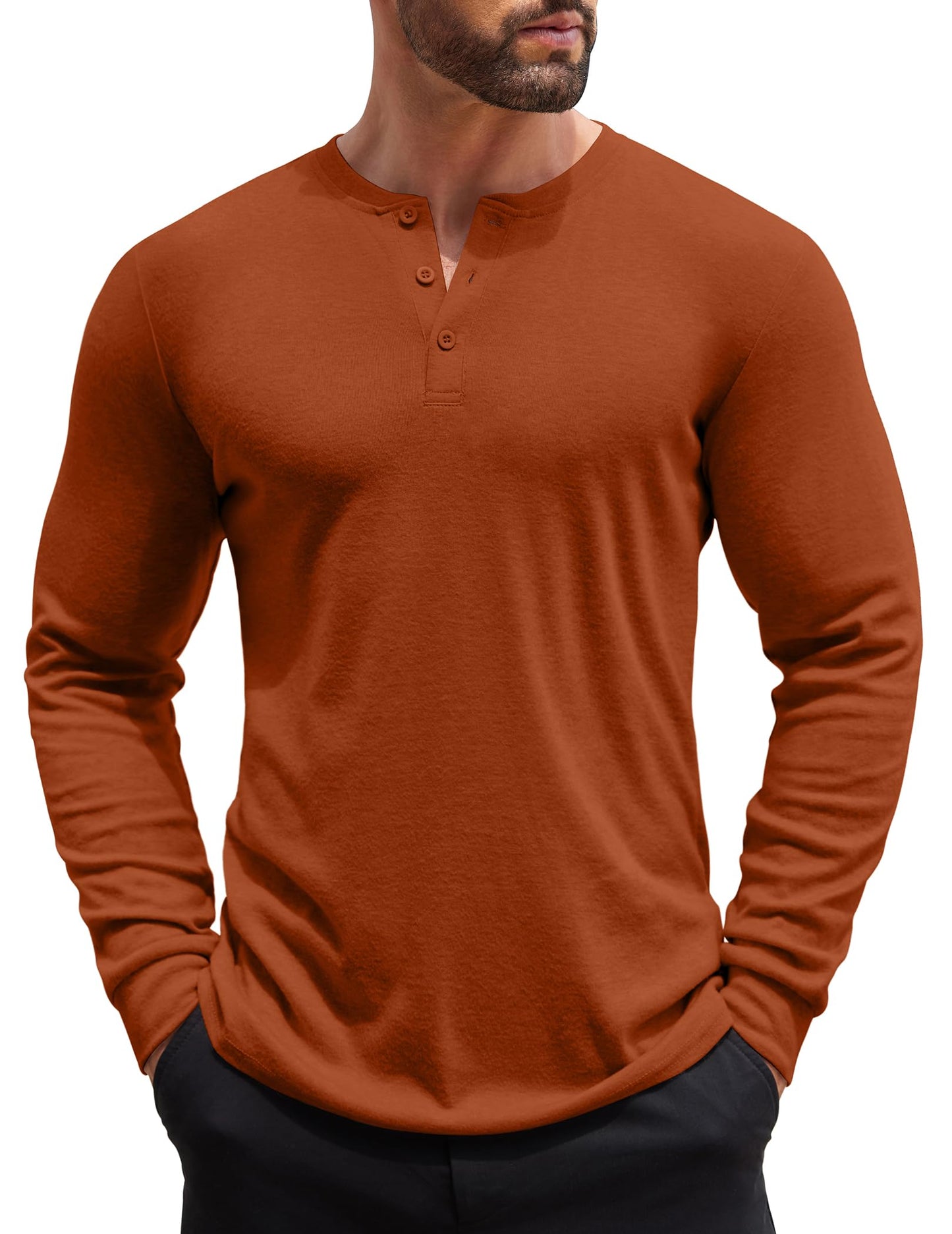 COOFANDY Men's Henley Shirts Long Sleeve Button T-Shirt Lightweight Fashion Casual Pullover Shirt