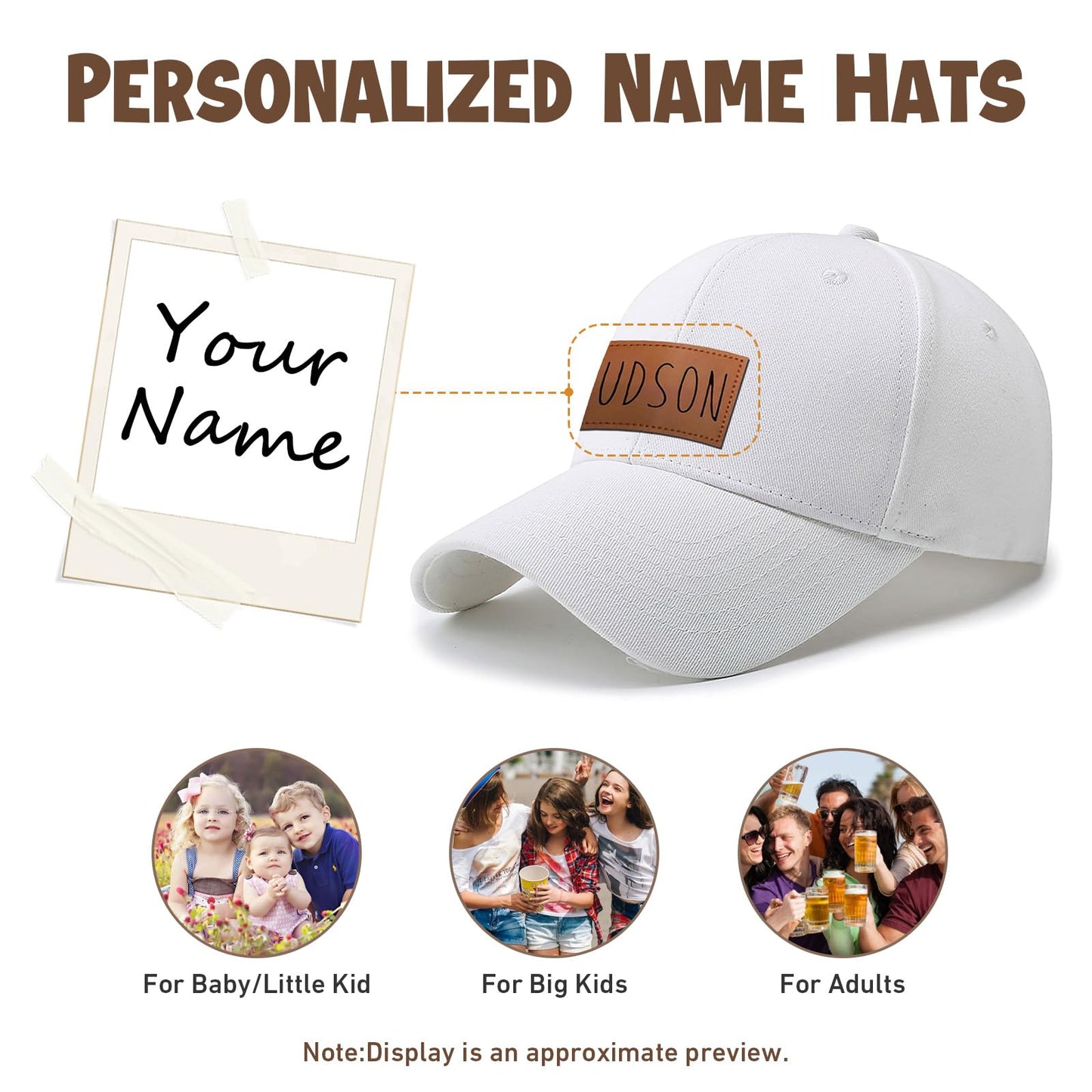 Personalized Baby Baseball Cap Toddler Baseball Hat Baby Hat Toddler Hats for Boys Girls Infant Baseball Cap Kids Sun Hat