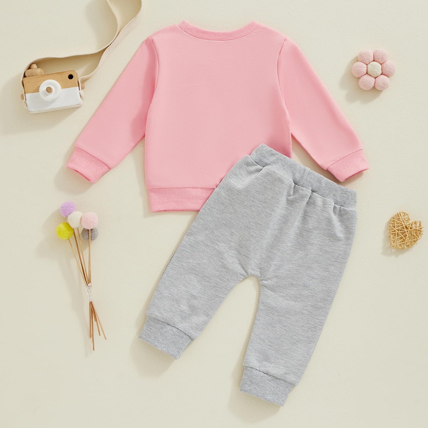 Toddler Baby Girl Fall Winter Outfit Letter Print Long Sleeve Sweatshirts and Stretch Pants Infant Girl Clothes