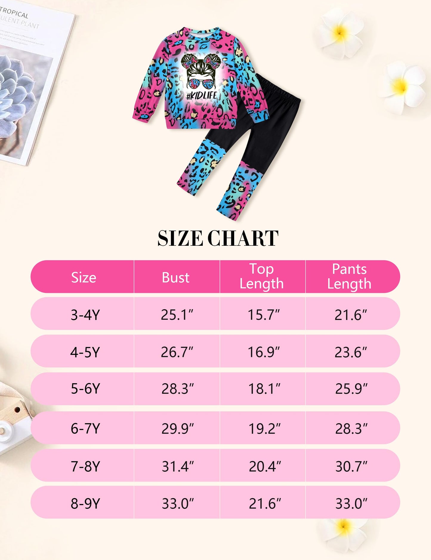 DONWEN Toddler Girl Clothes,Tie Dye Sweatsuit 2 Piece Girls Outfits Graphic Pullover Top Pants Girls Fall Winter Outfit