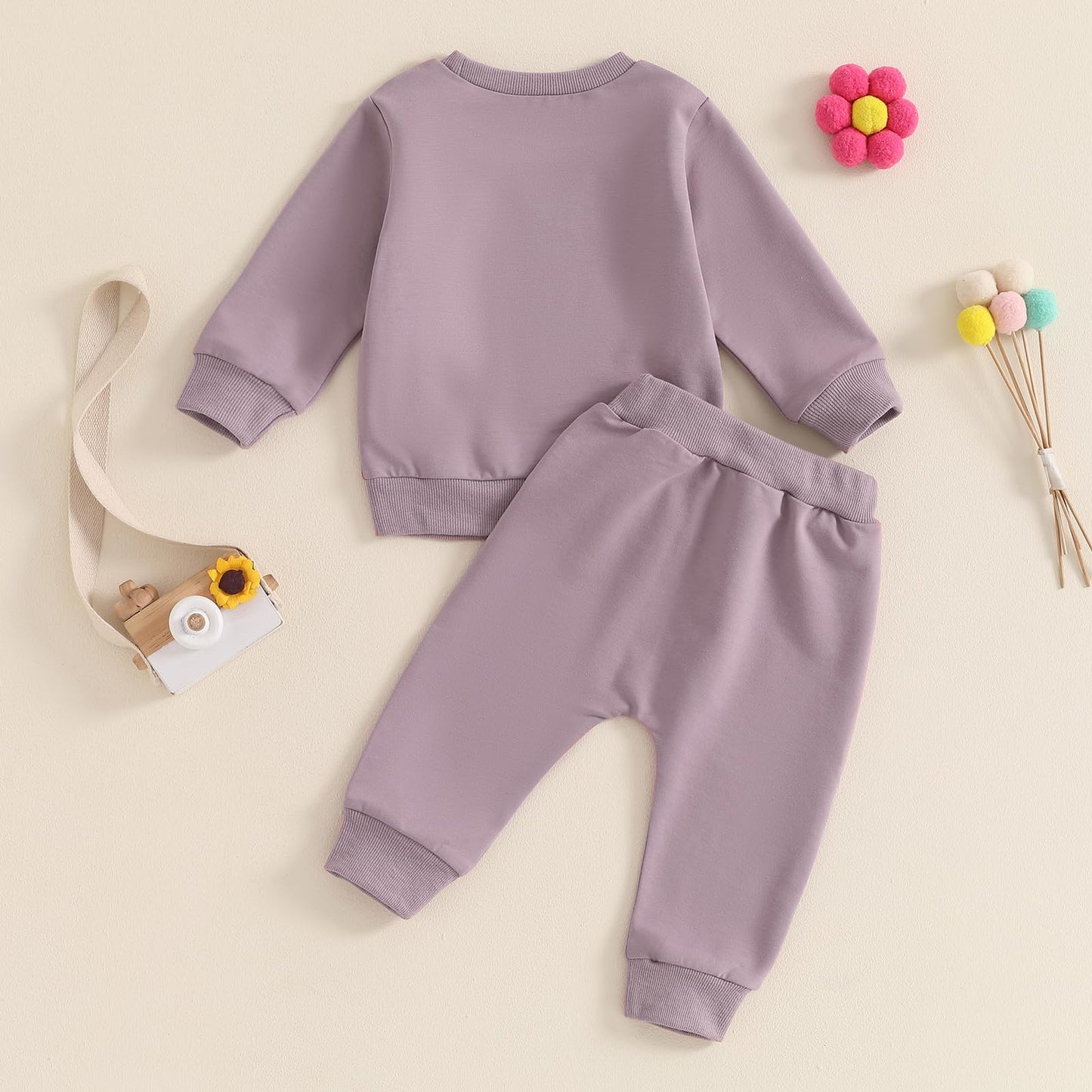 Toddler Baby Girl Fall Winter Outfit Letter Print Long Sleeve Sweatshirts and Stretch Pants Infant Girl Clothes