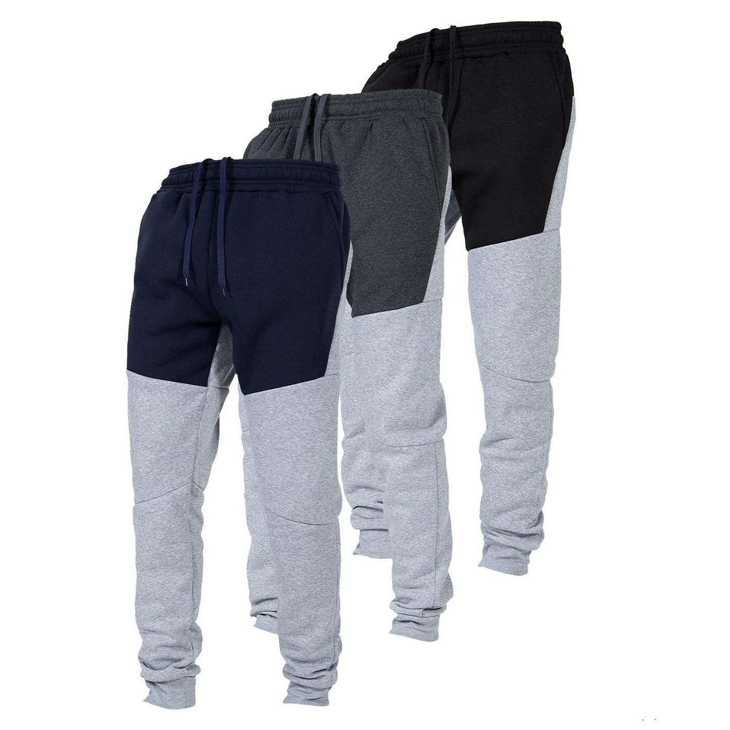 Ultra Performance 3 Pack Fleece Active Tech Joggers for Men, Mens Sweatpants with Zipper Pockets