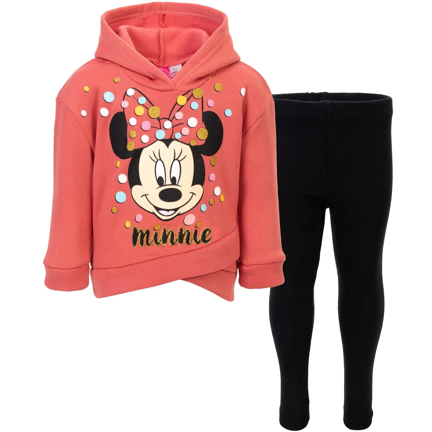 Disney Minnie Mouse Mickey Mouse Pullover Fleece Hoodie and Leggings Outfit Set Infant to Big Kid Sizes (12 Months - 14-16)