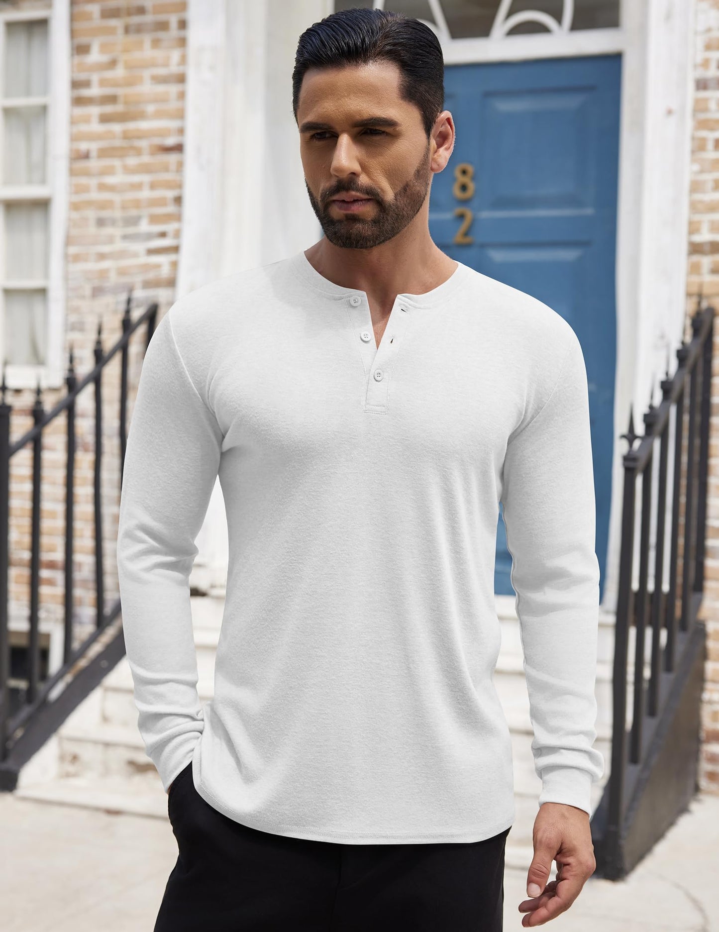 COOFANDY Men's Henley Shirts Long Sleeve Button T-Shirt Lightweight Fashion Casual Pullover Shirt