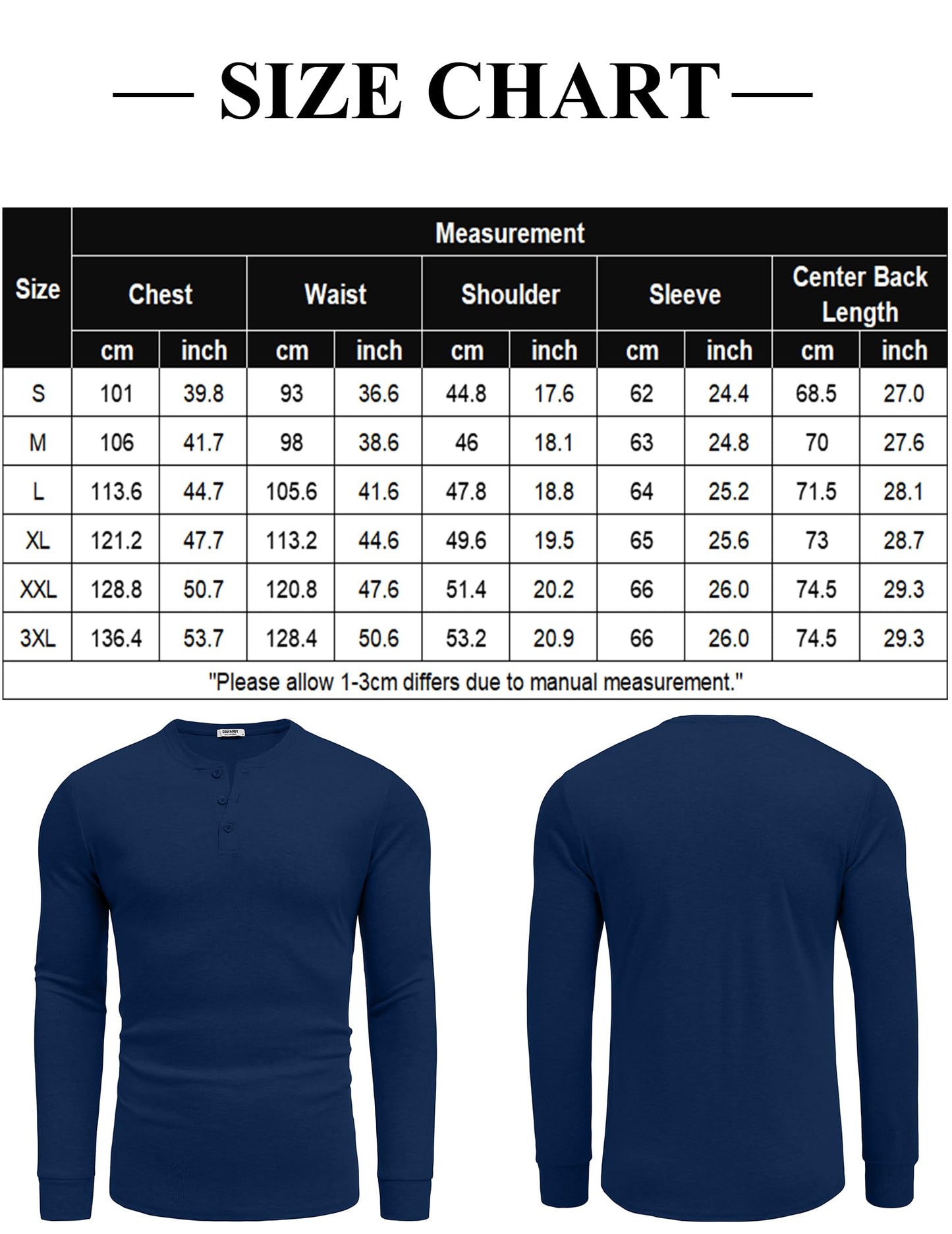 COOFANDY Men's Henley Shirts Long Sleeve Button T-Shirt Lightweight Fashion Casual Pullover Shirt