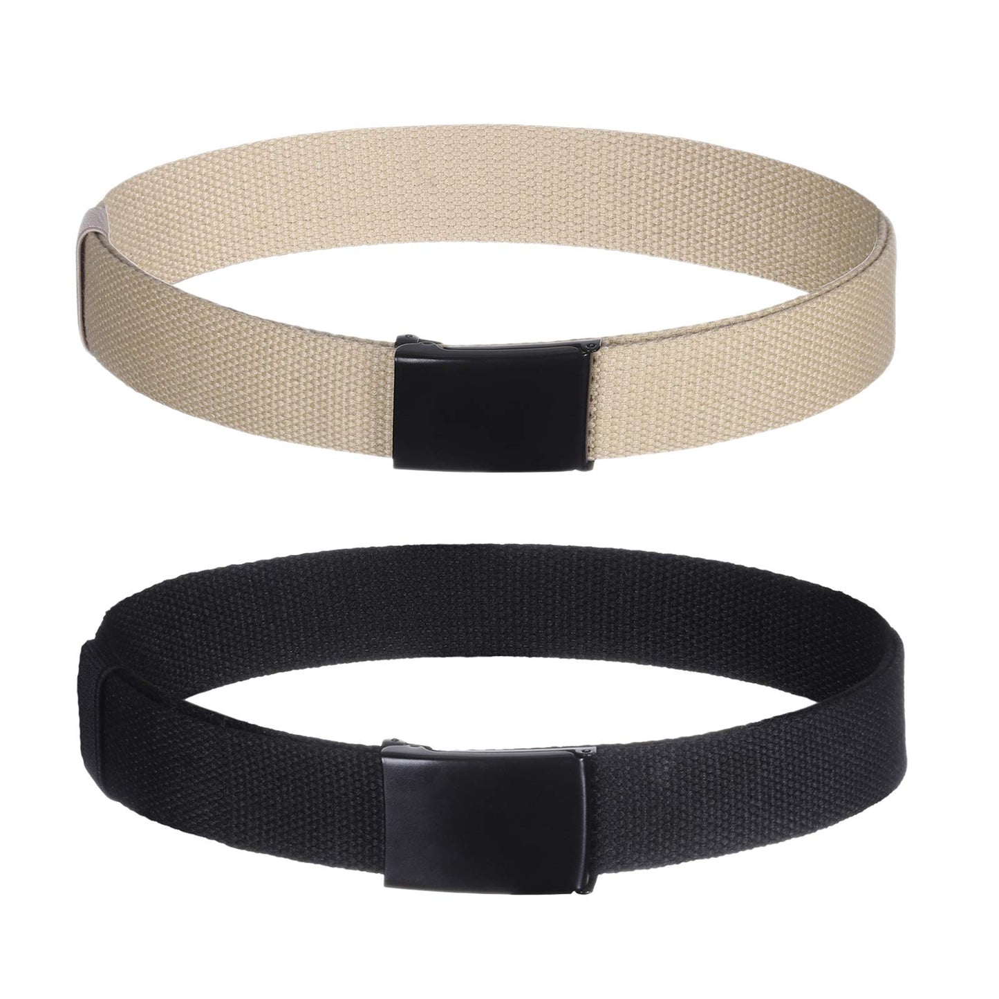 AWAYTR Boys Canvas Web Belts - 2PCS School Uniform Cotton Strap Belt Adjustable in Four Sizes Suitable for Girls