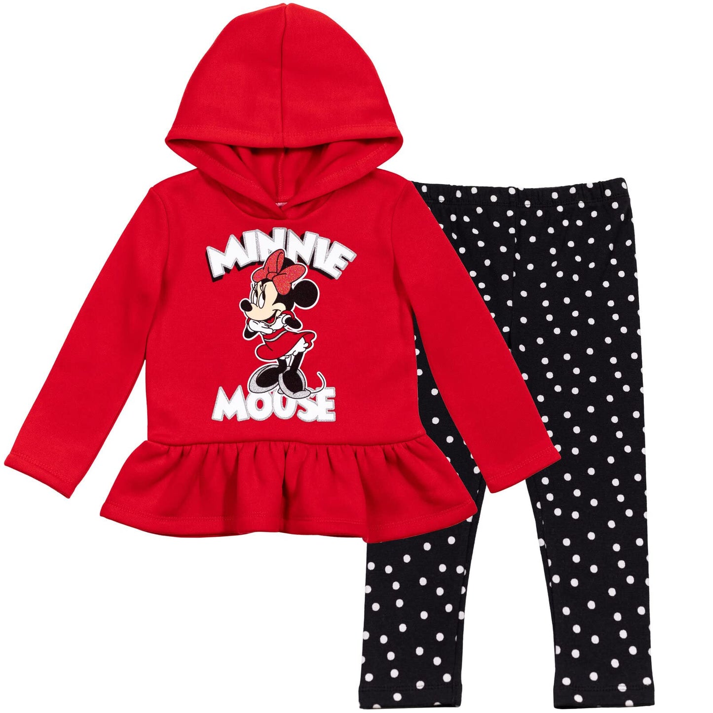 Disney Minnie Mouse Mickey Mouse Pullover Fleece Hoodie and Leggings Outfit Set Infant to Big Kid Sizes (12 Months - 14-16)