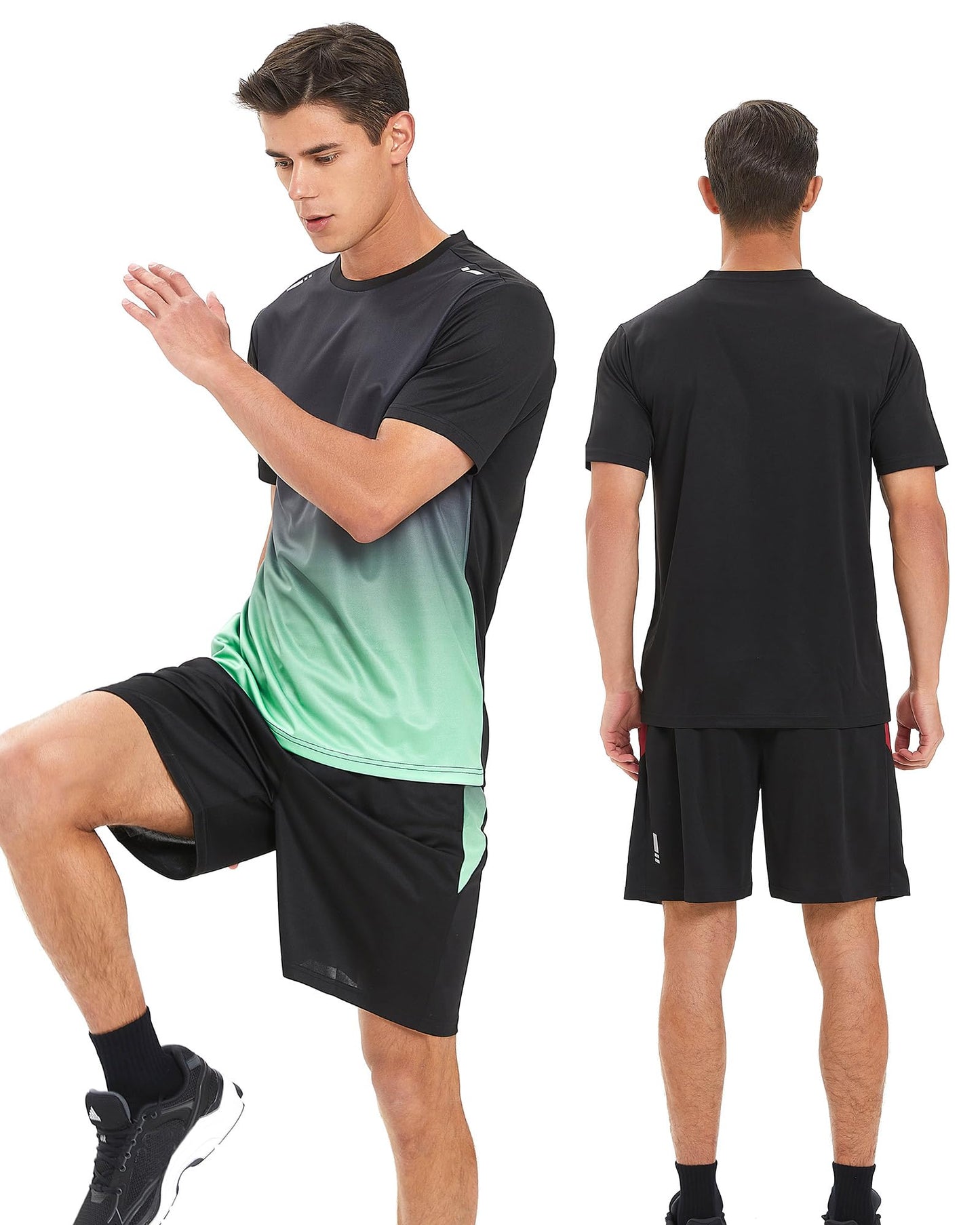 BOOMCOOL Gym Clothes for Men Workout Shirts Sets Outfits 3 Pack for Running Football Athletic Exercise Fit for Out T Sports