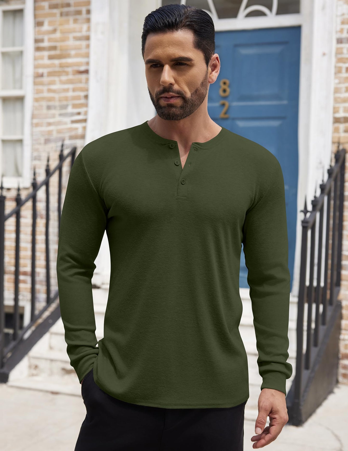 COOFANDY Men's Henley Shirts Long Sleeve Button T-Shirt Lightweight Fashion Casual Pullover Shirt