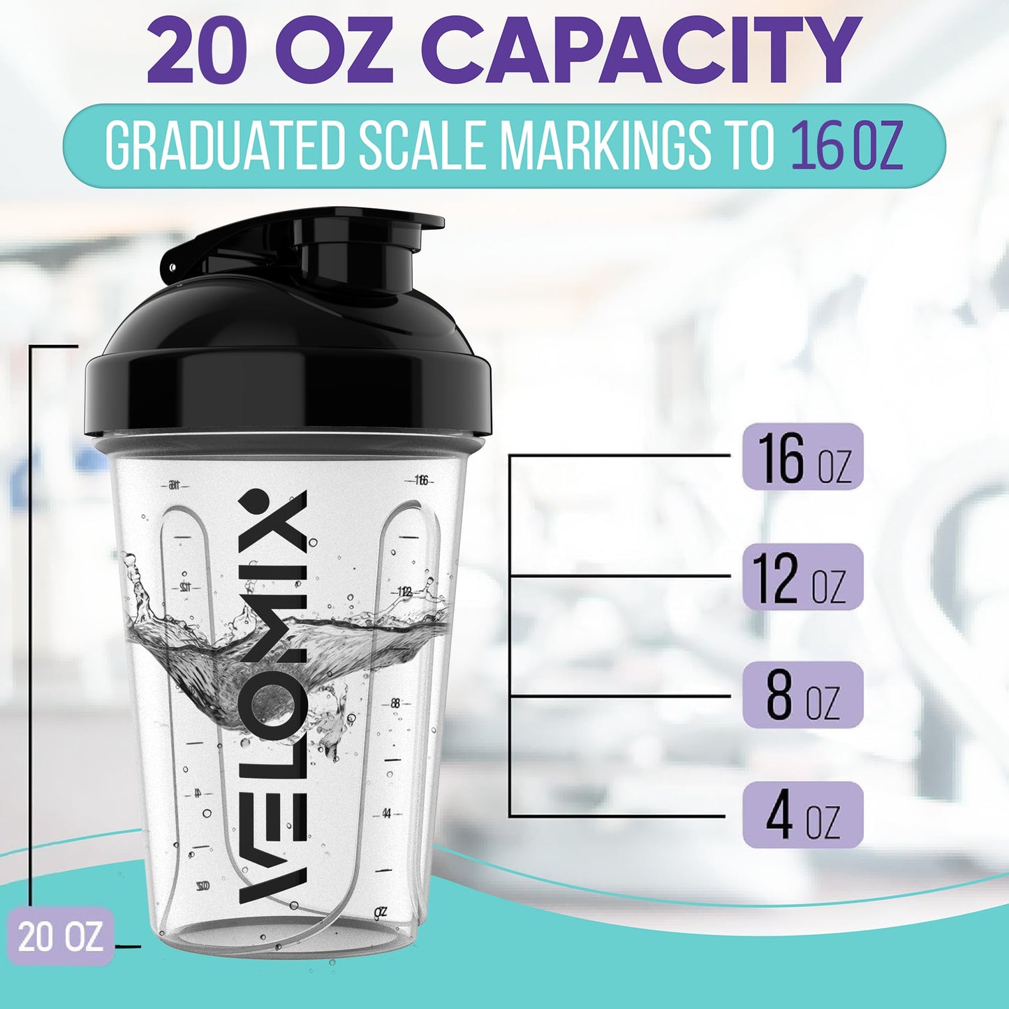 -2 Pack- 20 oz Protein Shaker Bottles for Protein Mixes - 2x Wire Whisk | Leak Proof Shaker Cups for Protein Shakes and Pre Workout | Protein Shaker Bottle Pack | Protein Mixer Cup