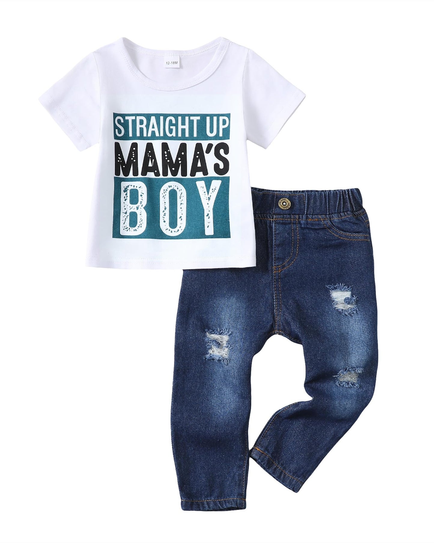 Toddler Boy Clothes Baby Boy Outfit Letter Prints Hoodies Top Ripped Jeans Cute Boys Clothing Set Fall Winter