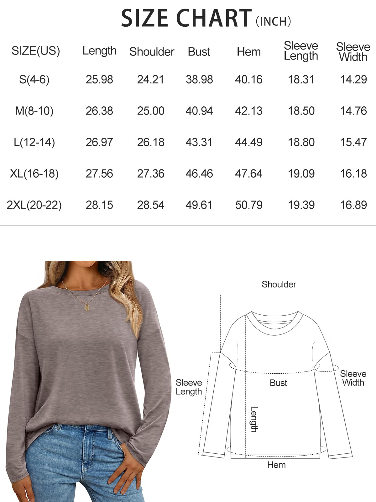 AUTOMET Womens Long Sleeve Shirts Loose Fitted Crewneck Basic Tops Casual Outfits Fall Clothes 2025