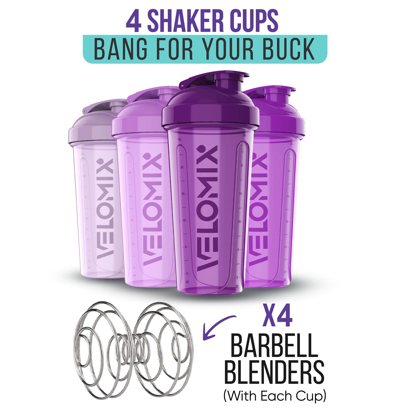 -4 PACK- 20 OZ Protein Shaker Bottles for Protein Mixes, Shaker Cups for Protein Shakes, Small Shaker Bottle Pack, Shaker Cup, Shakers for protein Shakes (Berry Blend-4 Pack)