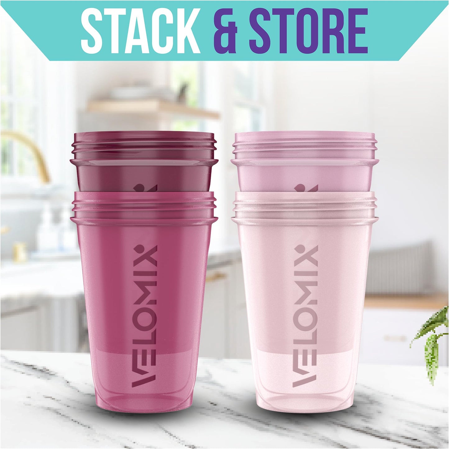 -4 PACK- 20 OZ Protein Shaker Bottles for Protein Mixes, Shaker Cups for Protein Shakes, Small Shaker Bottle Pack, Shaker Cup, Shakers for protein Shakes (Berry Blend-4 Pack)