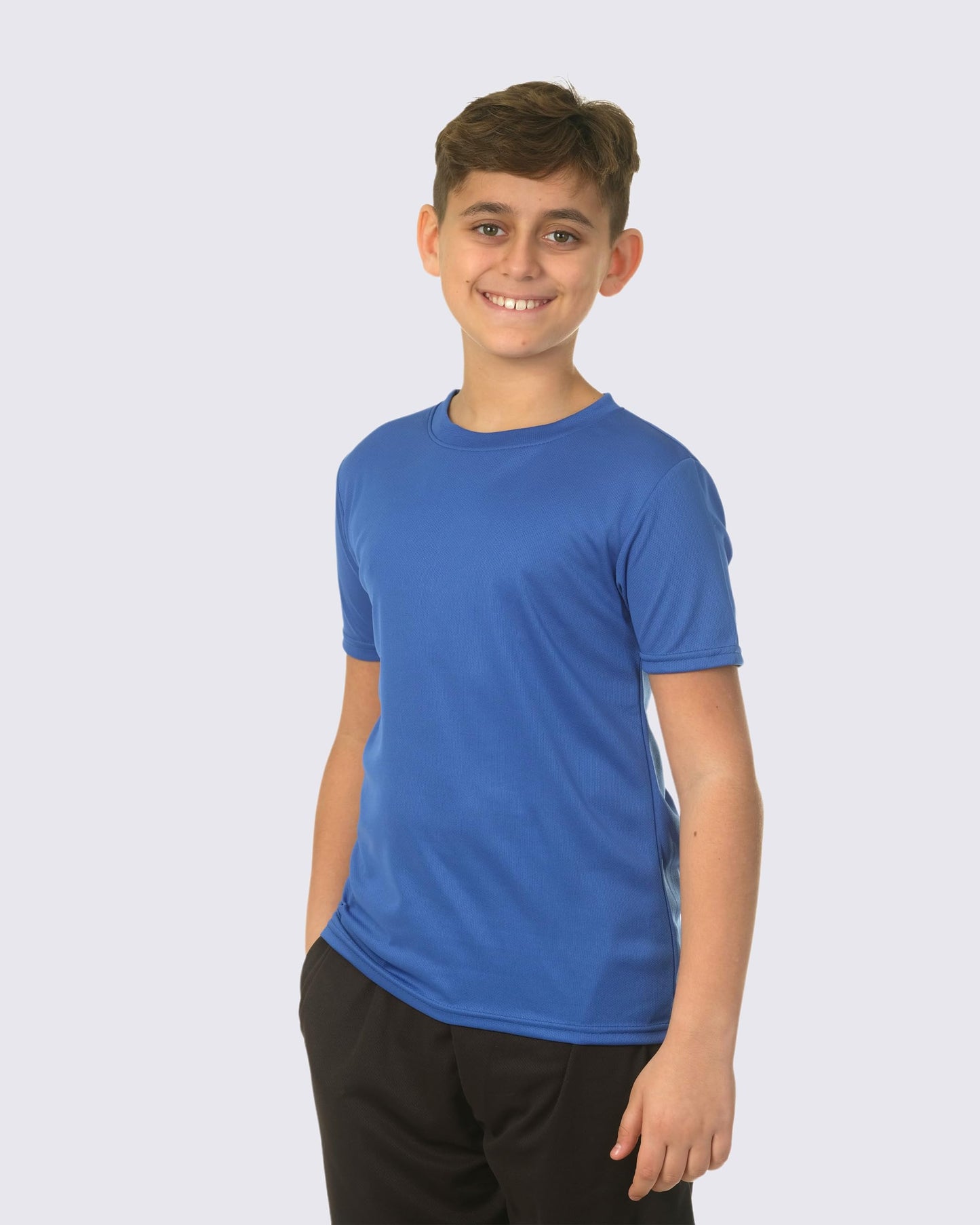 Real Essentials 5 Pack: Youth Dry-Fit Wicking Active Athletic Performance Short Sleeve T-Shirt Boys & Girls Shirts