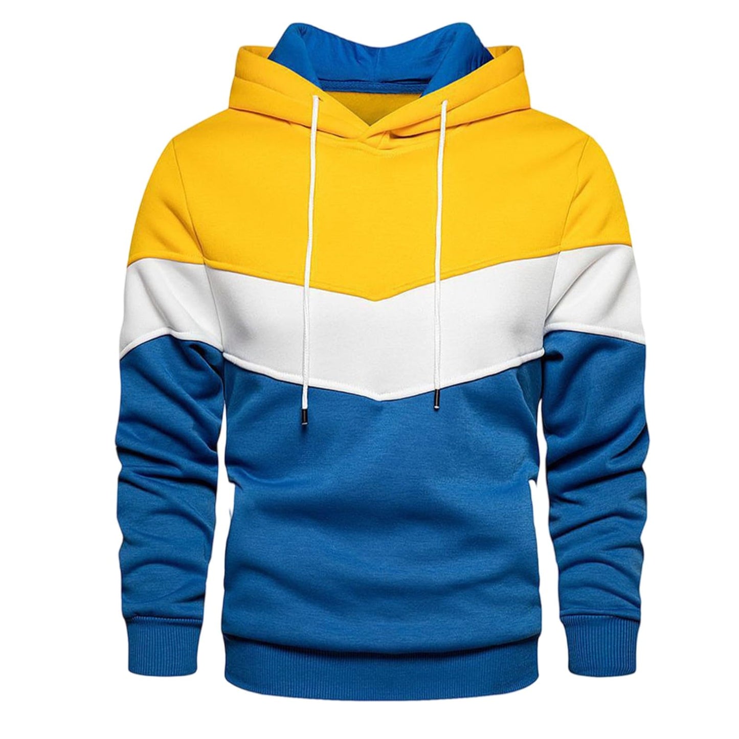 Mens Sweatshirts Trendy Color Block Hoodies Teen Boys Running Workout Pullover 2024 Fall Casual Clothing Fleece Lined