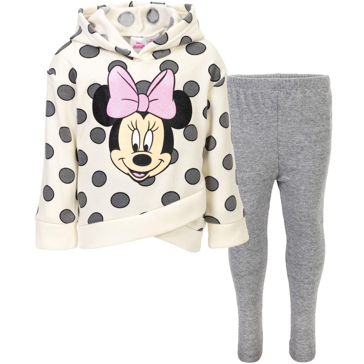 Disney Minnie Mouse Mickey Mouse Pullover Fleece Hoodie and Leggings Outfit Set Infant to Big Kid Sizes (12 Months - 14-16)