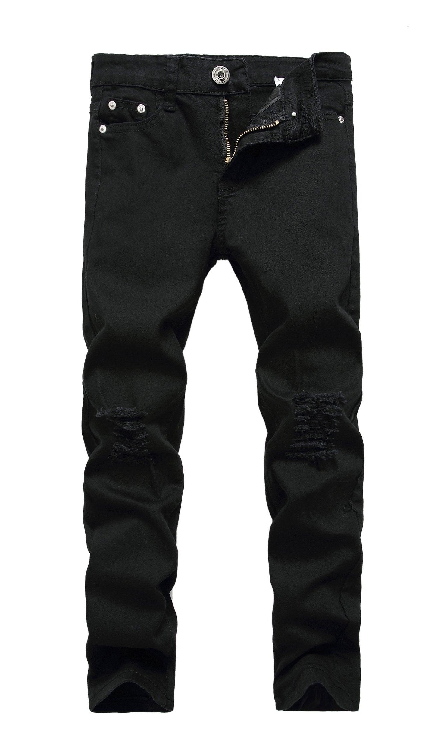 Boy's Skinny Fit Ripped Destroyed Distressed Stretch Slim Jeans Pants