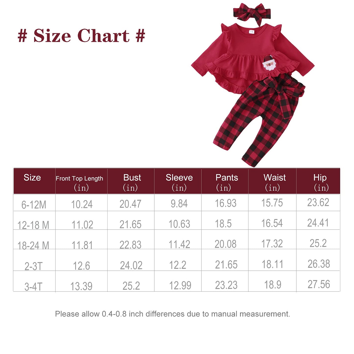 Kucnuzki Baby Girl Clothes Toddler Girl Outfit Ruffle Sleeve Shirt Floral Pant Set Fall Winter Clothing for Girl