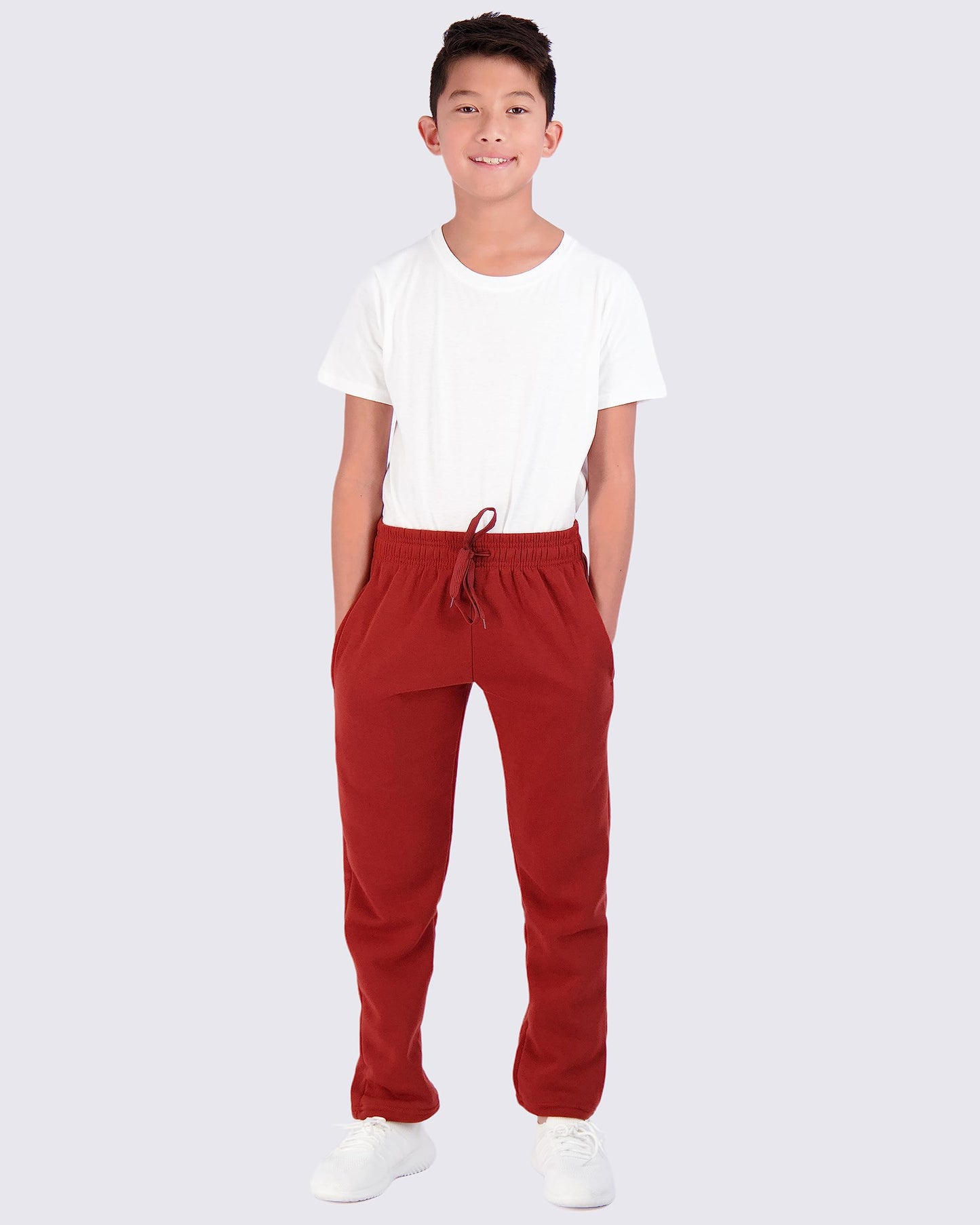 Real Essentials 3 Pack: Boys' Tech Fleece Open Bottom Sweatpants with Pockets