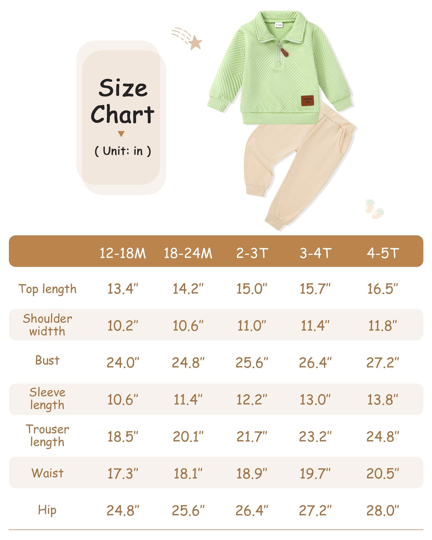 ZOEREA Toddler Baby Boy Clothes Outfits Long Sleeve Solid Sweatshirt and Pants 2 Piece Fall Winter Sweatsuit Set 1-5T