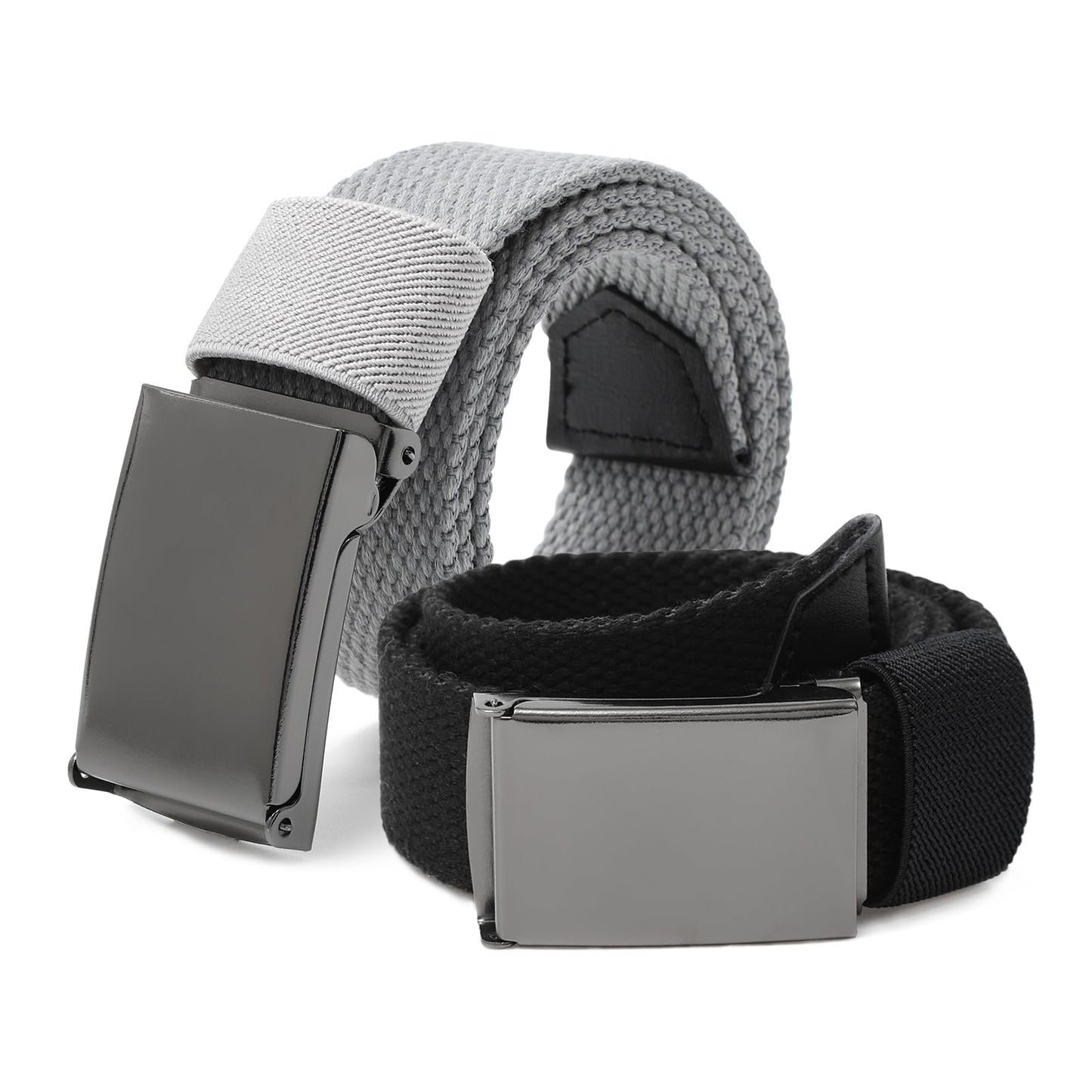 AWAYTR Boys Canvas Web Belts - 2PCS School Uniform Cotton Strap Belt Adjustable in Four Sizes Suitable for Girls