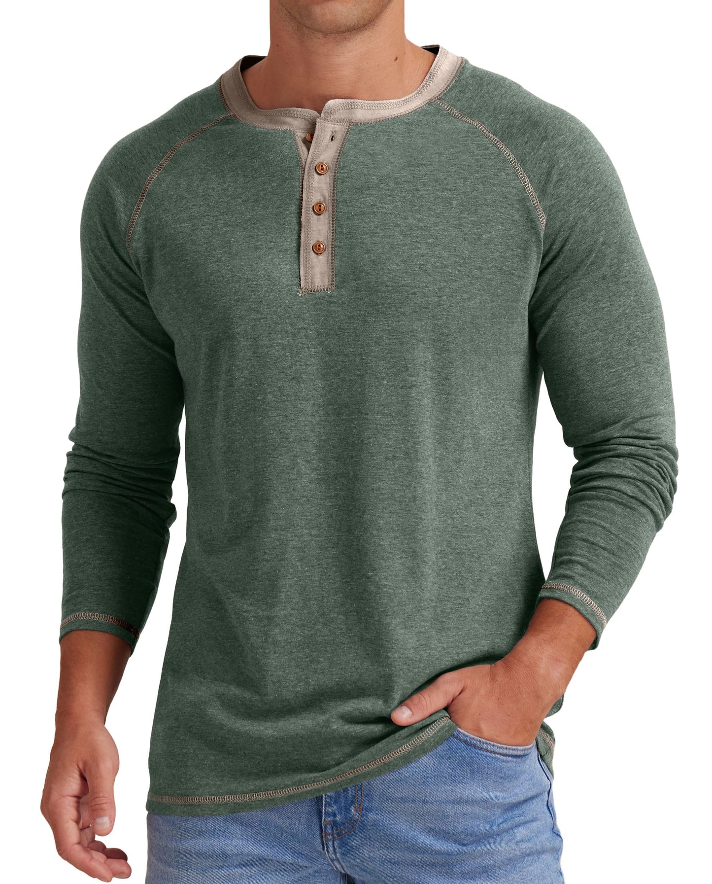 Sailwind Mens Henley Long/Short Sleeve T-Shirt Cotton Casual Shirt