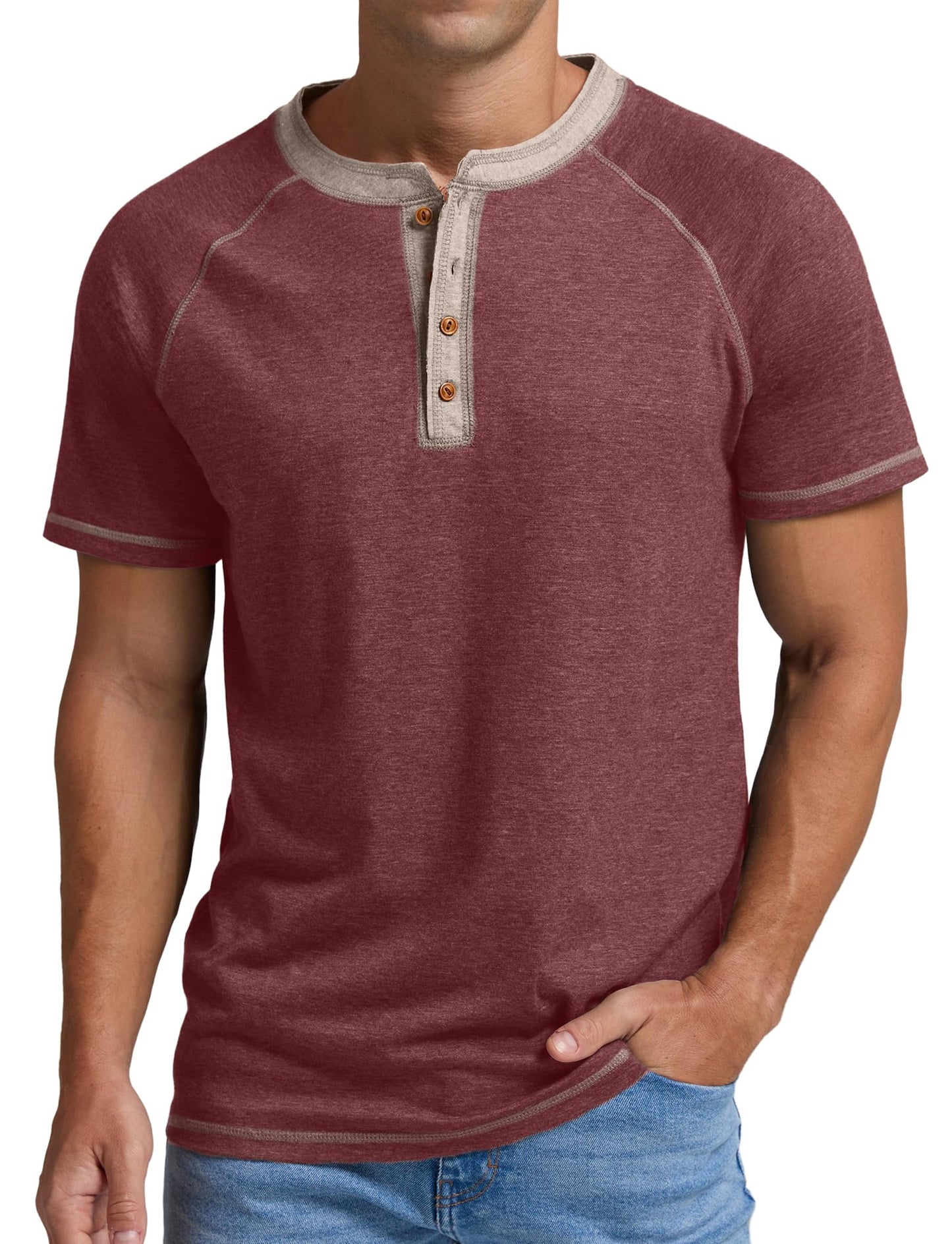 Sailwind Mens Henley Long/Short Sleeve T-Shirt Cotton Casual Shirt