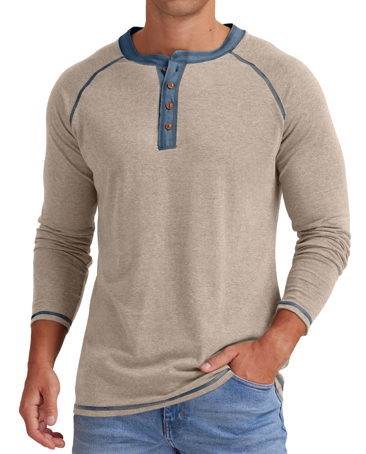 Sailwind Mens Henley Long/Short Sleeve T-Shirt Cotton Casual Shirt