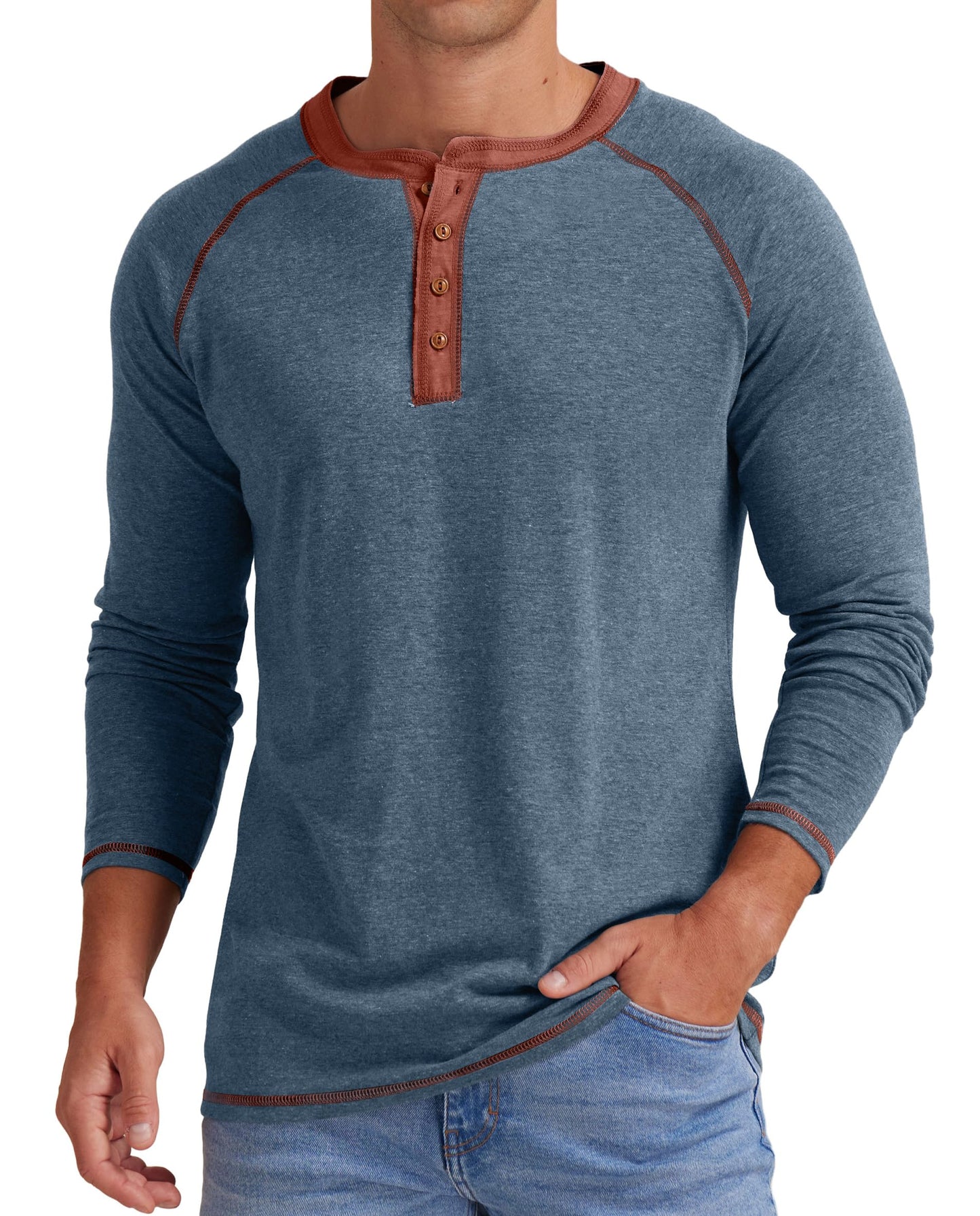 Sailwind Mens Henley Long/Short Sleeve T-Shirt Cotton Casual Shirt