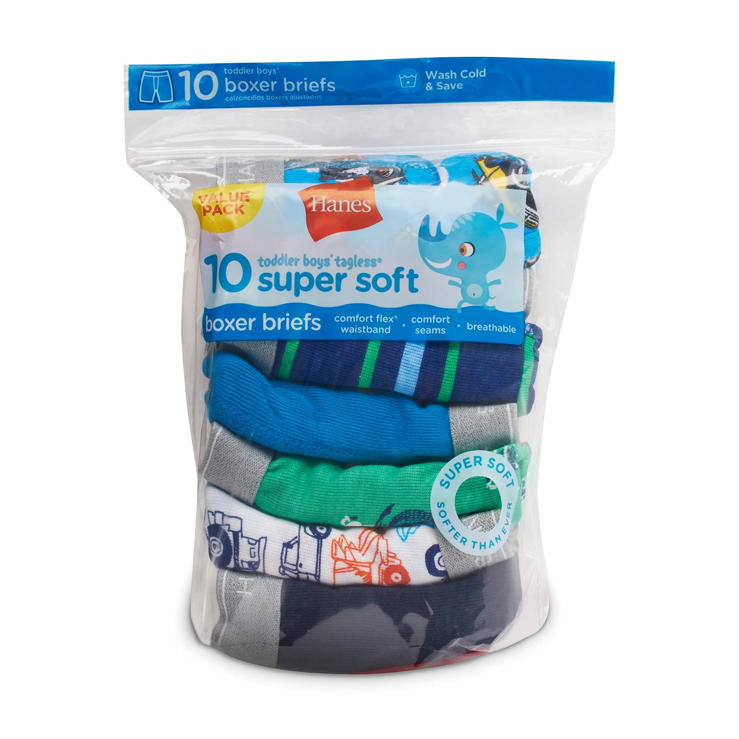 Hanes Boys' and Toddler Comfort Flex and ComfortSoft Boxer Briefs, Multipack