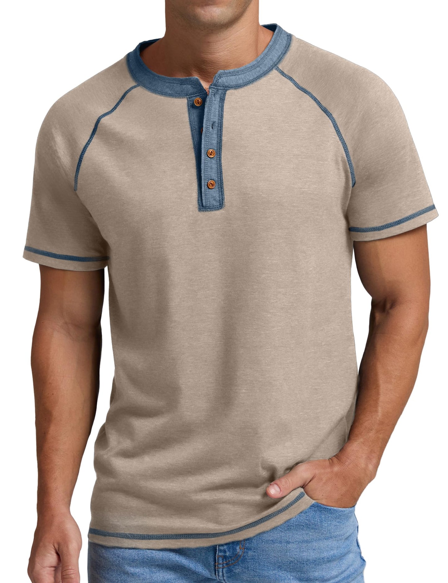 Sailwind Mens Henley Long/Short Sleeve T-Shirt Cotton Casual Shirt