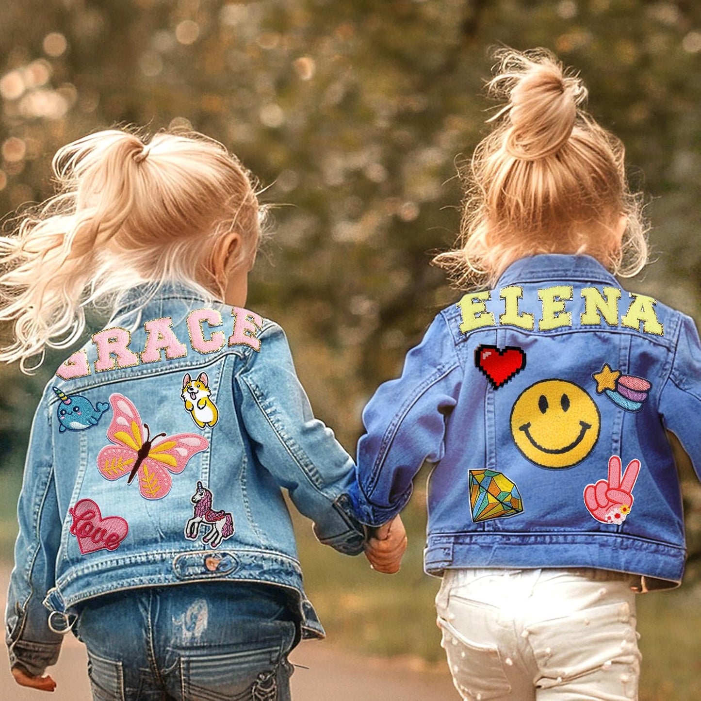 Personalized Kids Denim Jacket with Names, Custom Long Sleeve Denim Jacket for Girls Toddlers, Spring & Fall Jackets, Custom Girls Jean Jackets Clothes, 1-8 Year Old Girl Boy Birthday Easter Gifts