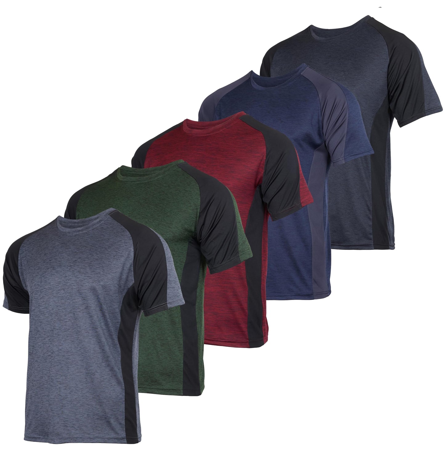 Real Essentials 5 Pack: Youth Dry-Fit Wicking Active Athletic Performance Short Sleeve T-Shirt Boys & Girls Shirts