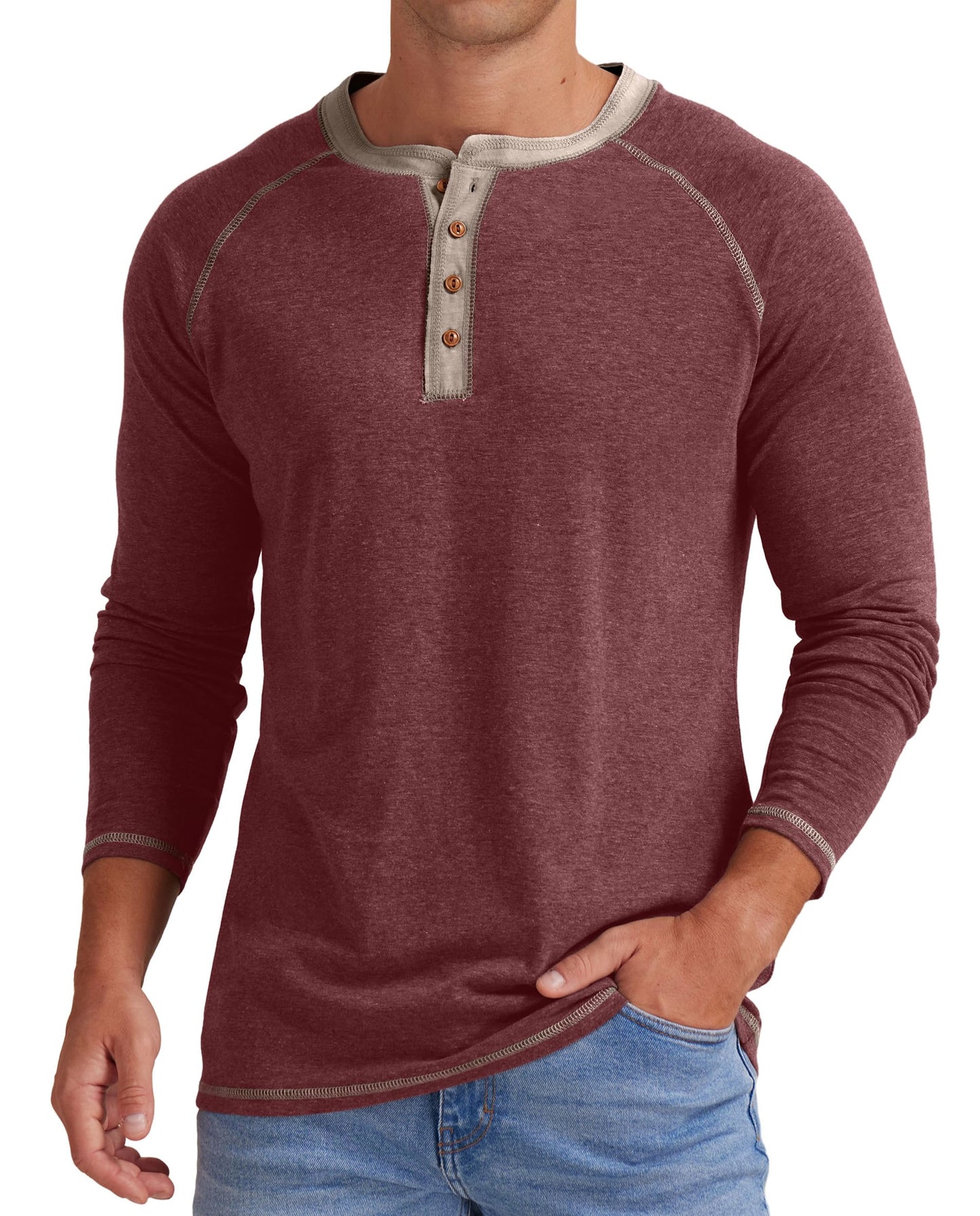 Sailwind Mens Henley Long/Short Sleeve T-Shirt Cotton Casual Shirt