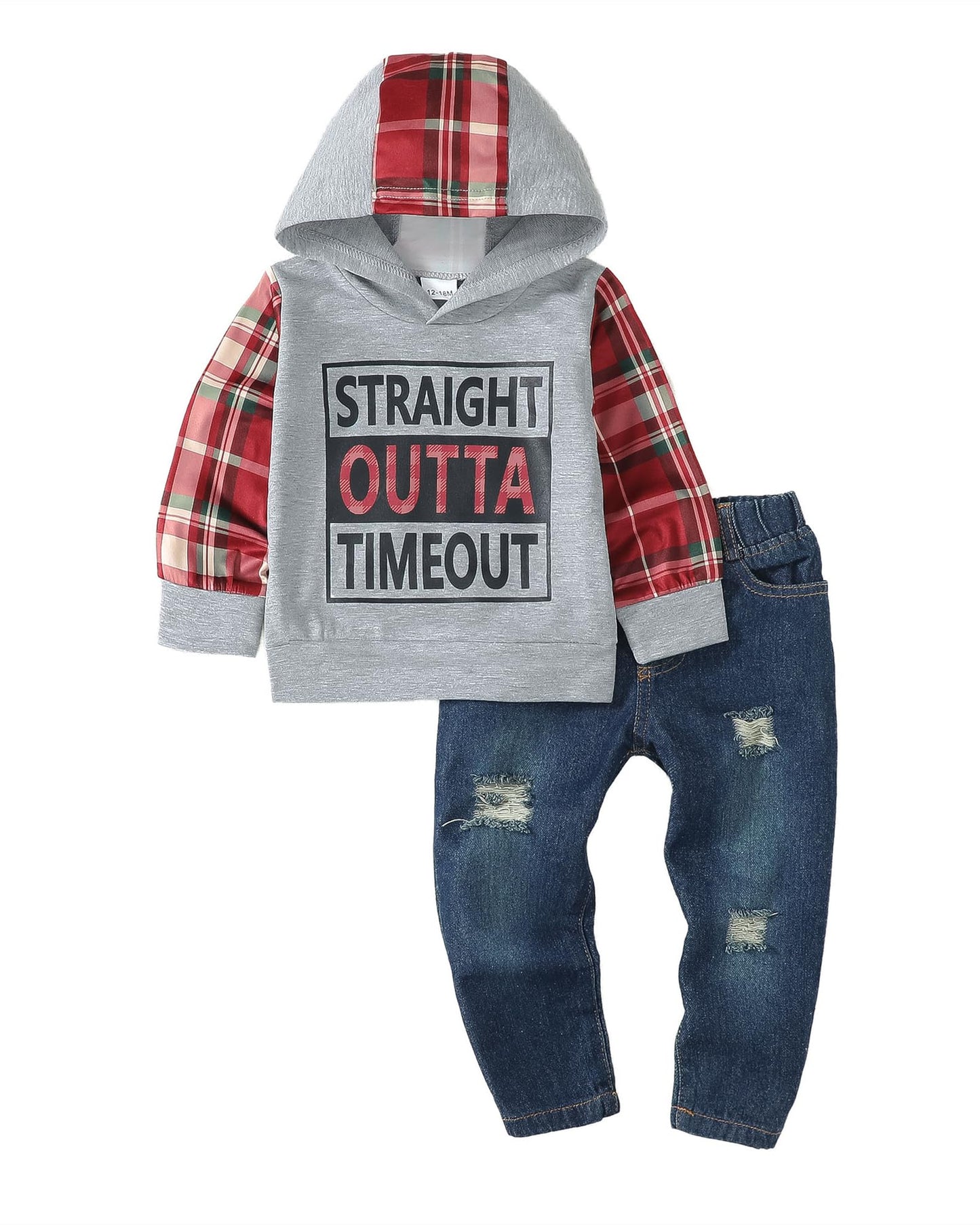 Toddler Boy Clothes Baby Boy Outfit Letter Prints Hoodies Top Ripped Jeans Cute Boys Clothing Set Fall Winter